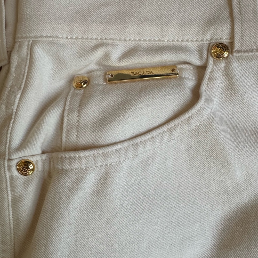 Escada Cream Trousers with Gold Details